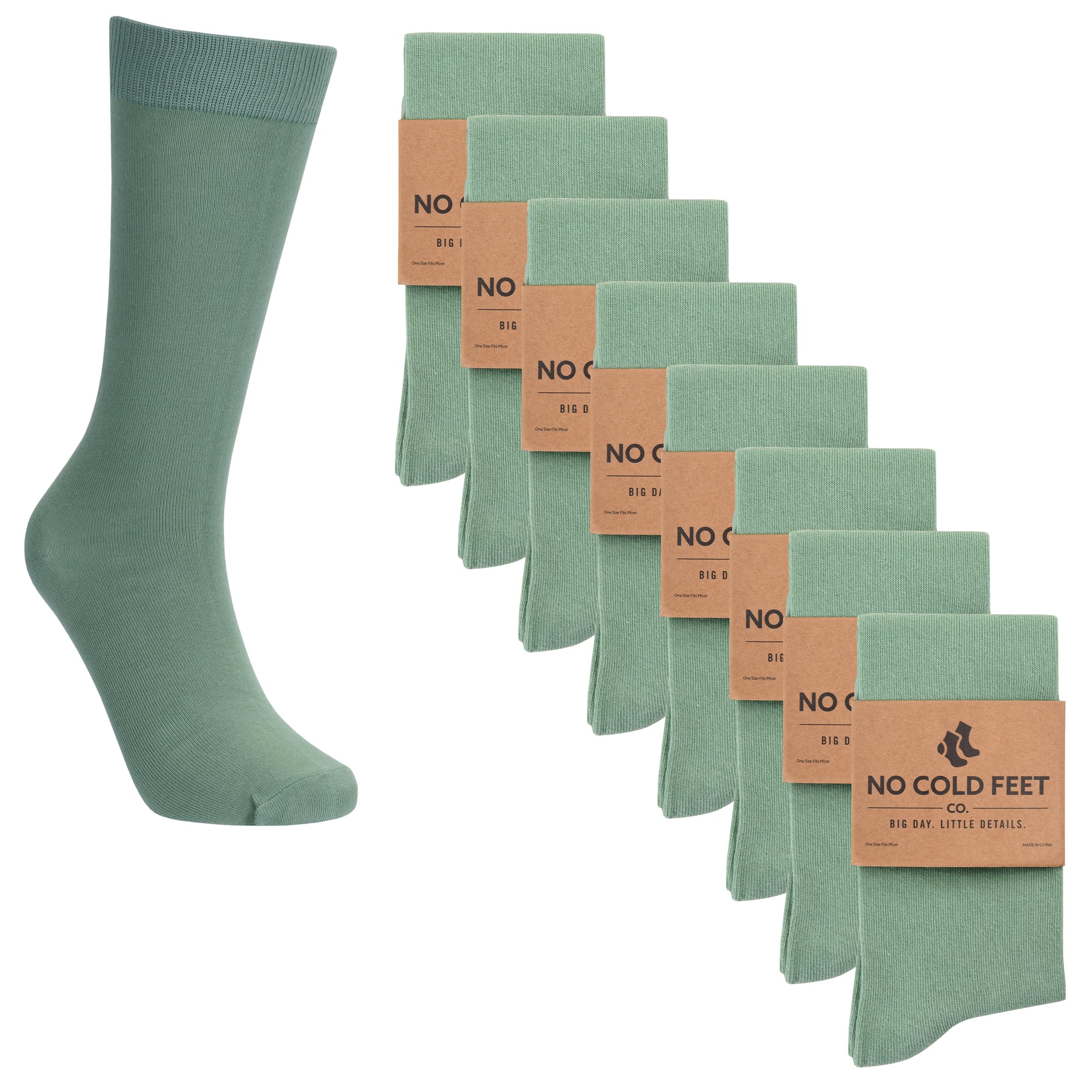 Fun Green Colorful Novelty Dress Socks for Men - 8 Pack | Casual, Formal & Groomsmen Wedding Socks | Perfect for Parties, Gifts & Special Occasions