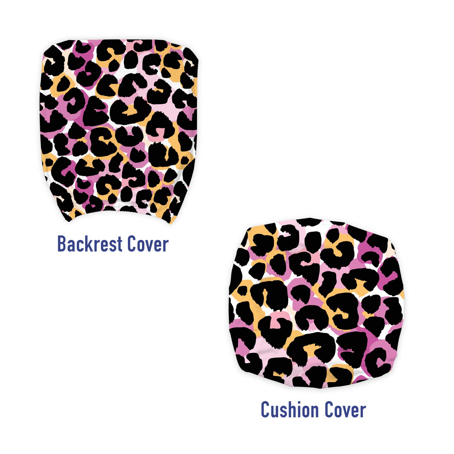 Ambesonne Leopard Print Office Chair Slipcover - Stretchable Fabric Cover with Abstract Wild Animal Pattern in Vibrant Pink & Black - Standard Size for Home & Office Use - Perfect for Desk Chairs, Gaming Chairs & Dining Chairs