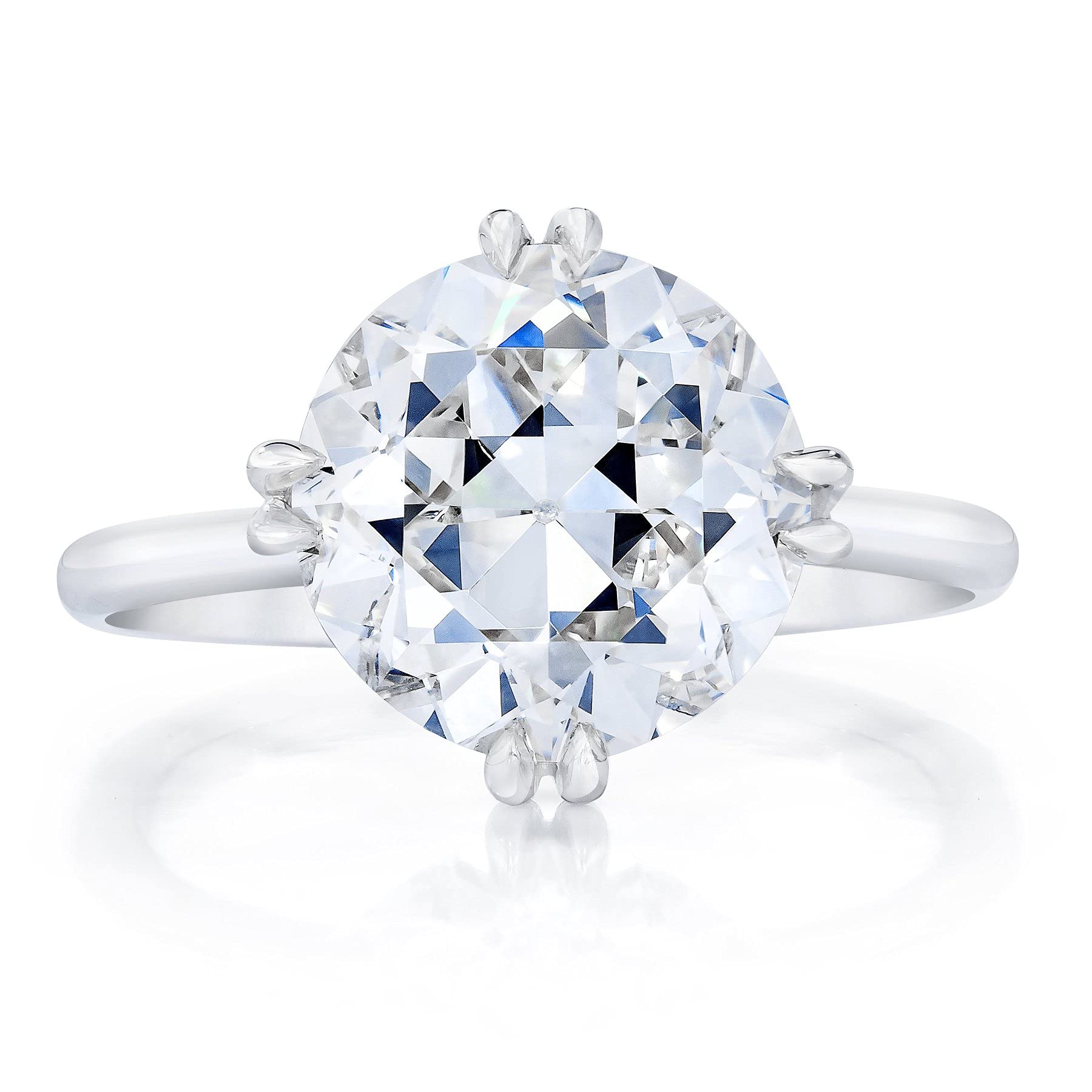 3.57CT Old European Cut Moissanite Solitaire Ring - VVS1 Colorless Dual Claw-Prong Engagement Ring for Women | Wedding, Anniversary & Valentine's Day Gift | Perfect for Proposals, Bridal Jewelry & Special Occasions