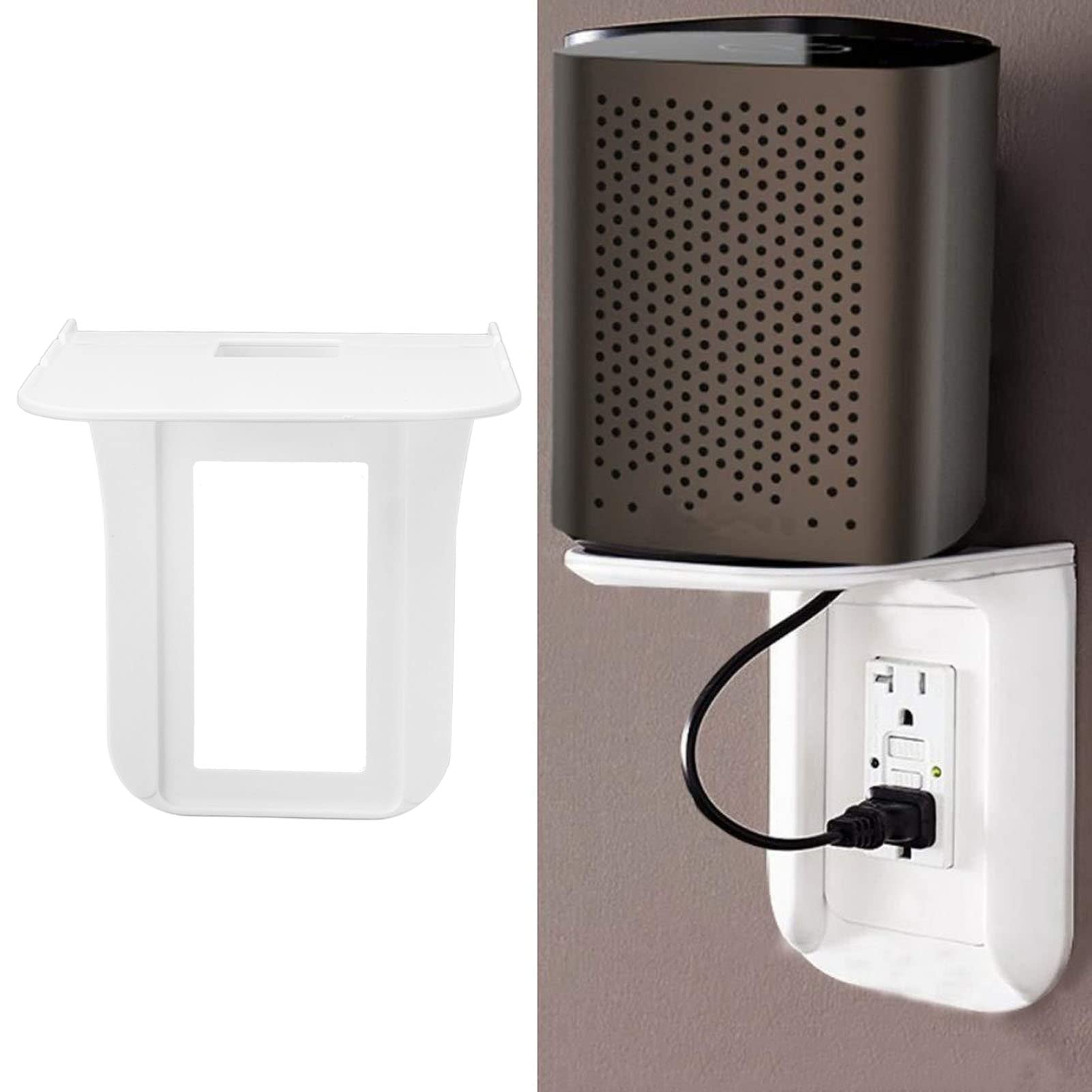 Wall Mounted Socket Shelf with ABS Hole Design - Simple Charger Shelf & Phone Charging Holder for Bedroom, Kitchen, Office | Organize Cords & Charge Devices Conveniently