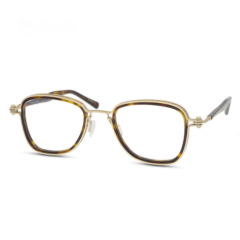 Stylish Black Unisex Square Titanium Acetate Eyeglasses - Lightweight Durable Full Rim Frames for Men & Women - Perfect for Work, Reading & Fashion Accessories