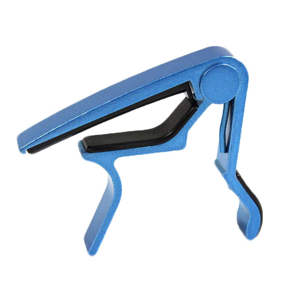 Premium Guitar Tuner Clip-On & Universal Guitar Capo Set - Accurate Chromatic Tuner for Guitar, Ukulele, Bass | Durable Metal Tuning Clamp & Capo Combo (Blue) | Perfect for Live Performances, Studio Recording & Music Practice
