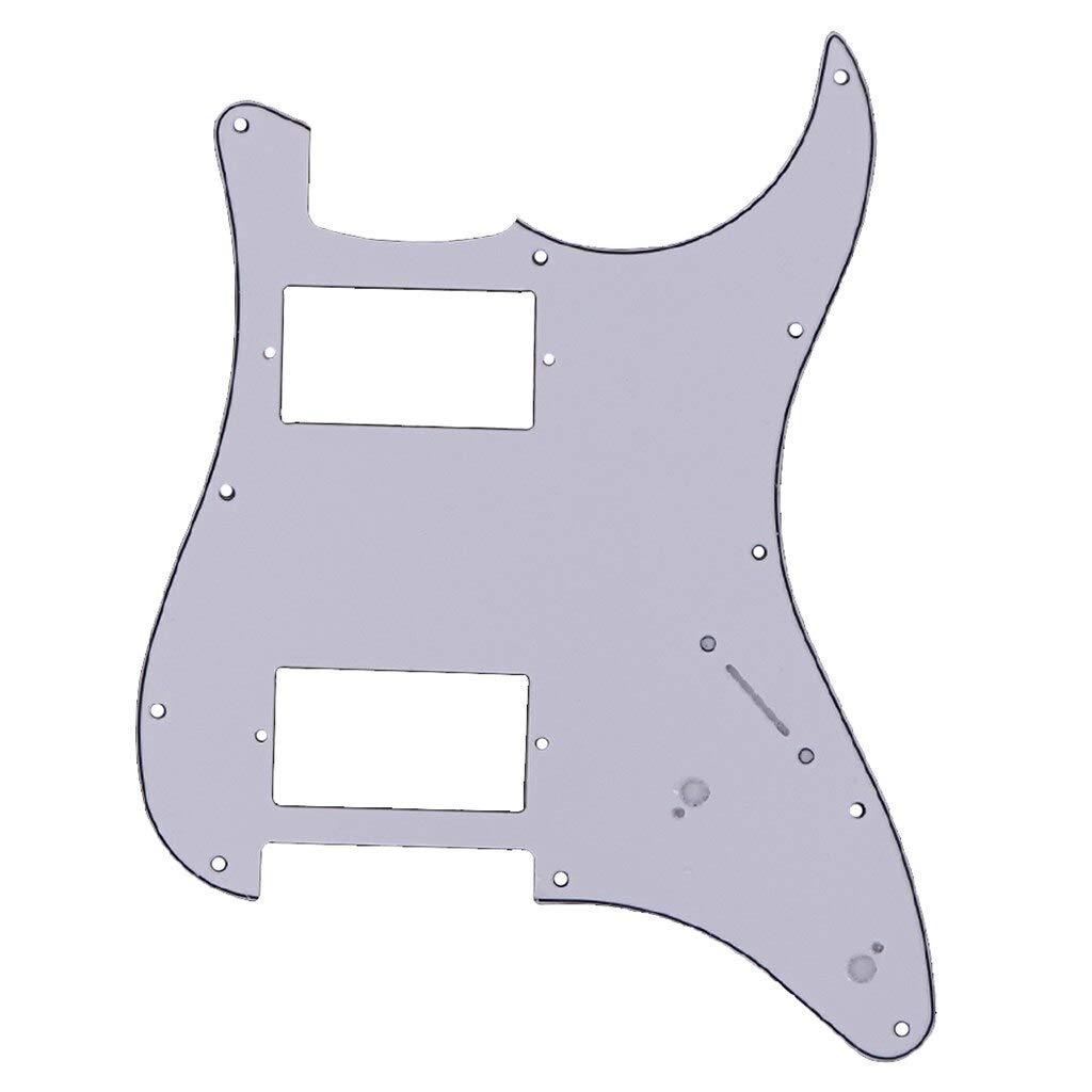 11-Hole White Guitar Pickguard Scratch Plate for ST/SQ Electric Guitar - 3-Ply Replacement Part for Enhanced Playability & Style