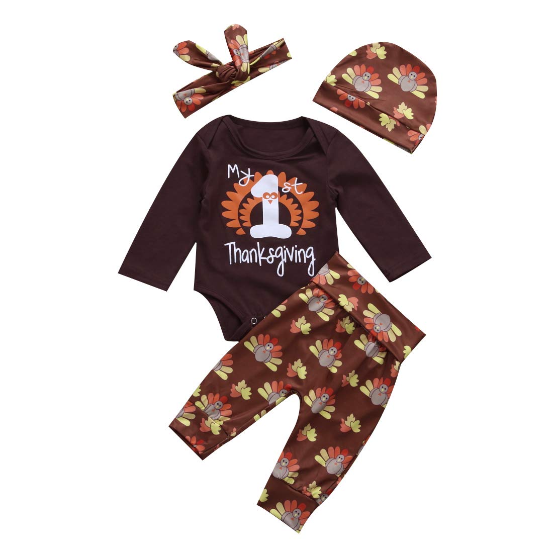 My 1st Halloween Baby Romper Outfits - Cute Newborn Girl & Boy Bodysuit Set for Thanksgiving, Christmas & Holiday Photos