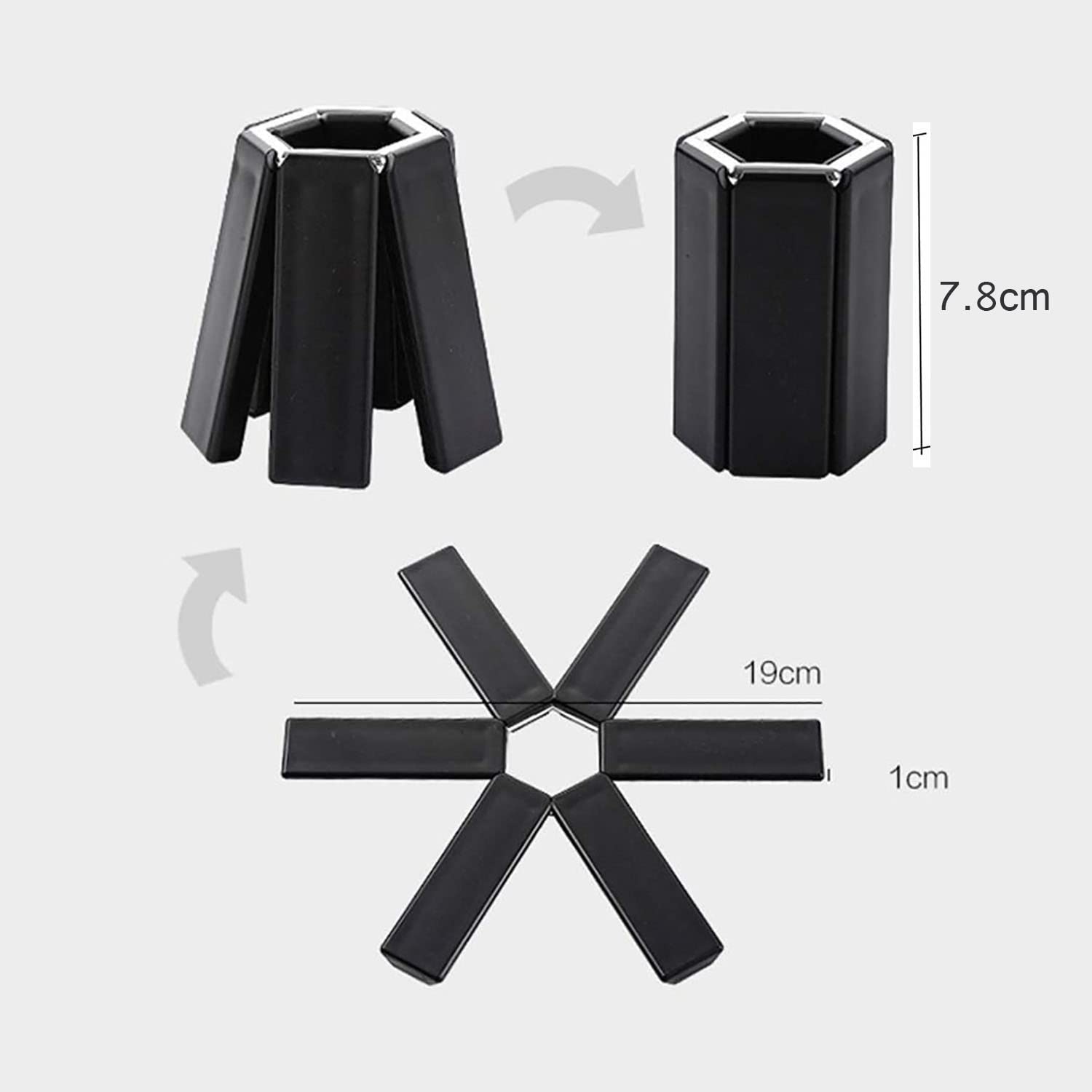 Heat-Resistant Silicone Trivets Set of 4 - Non-Slip Folding Hot Pads for Kitchen, Dining Table & Countertop Protection - Perfect for Hot Pots, Pans, Dishes & Serving Trays - Durable & Space-Saving Kitchen Accessories