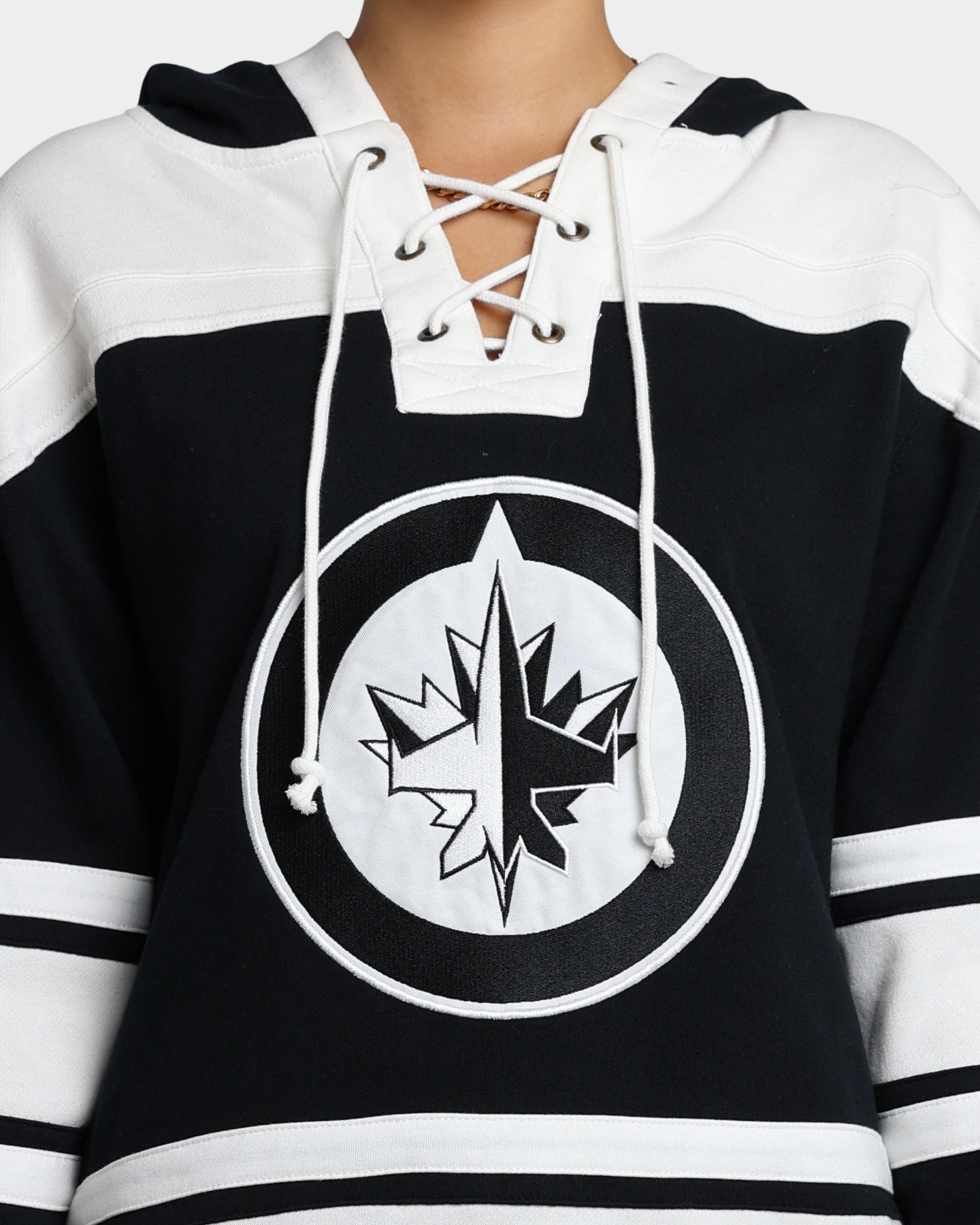 47 Brand Winnipeg Jets Superior Lacer Hoodie - Men's NHL Hockey Pullover Sweatshirt (Jet Black) - Perfect for Game Day, Casual Wear & Sports Fan Apparel