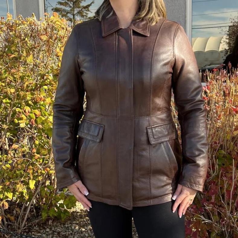 BOL Women's Princess Cut Leather Jacket - Stylish Faux Leather Motorcycle Jacket for Women, Fashionable Outerwear for Fall & Winter - Perfect for Casual Outfits, Night Out, and Biker Chic Looks