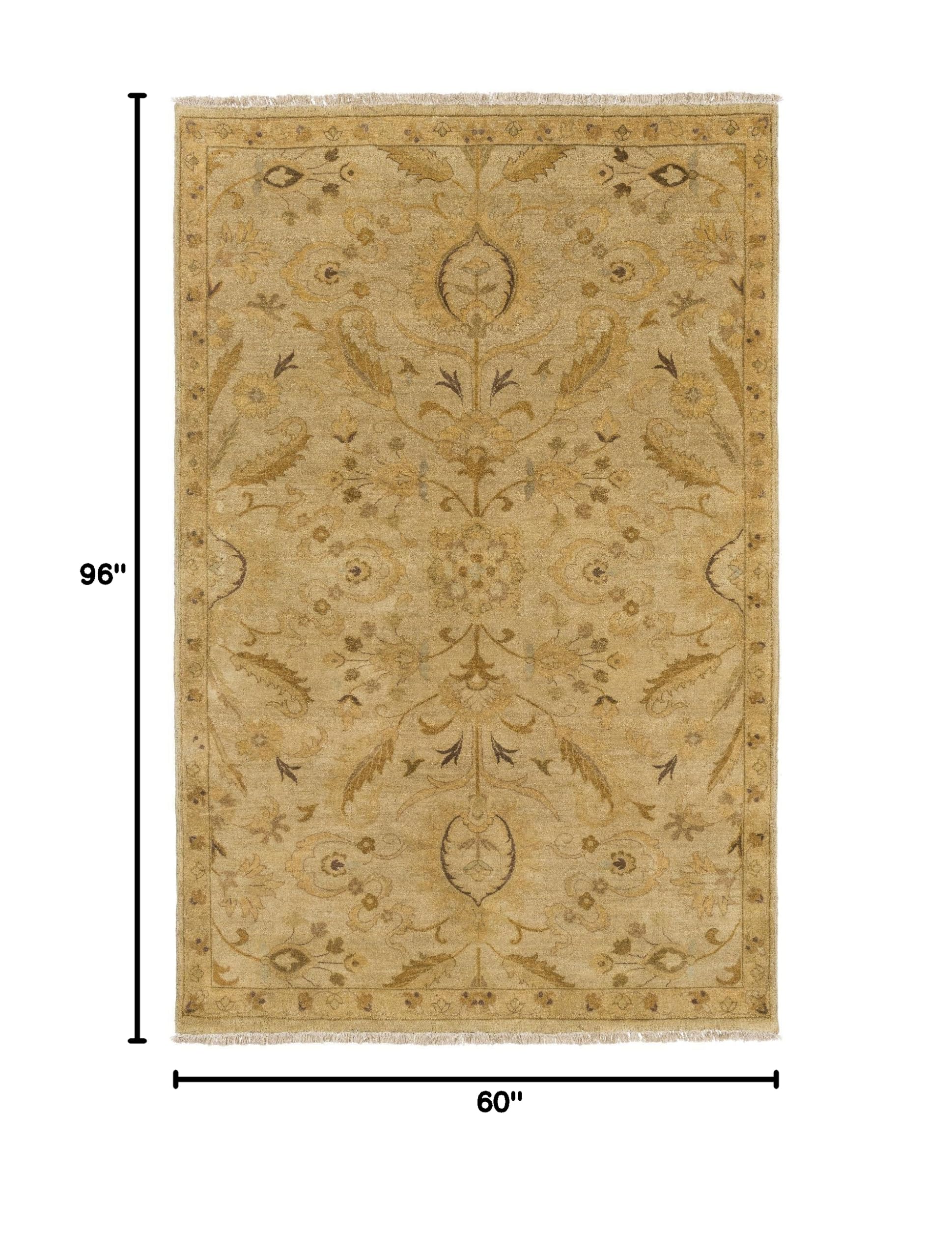 Premium Mark&Day 5x8 Watkinsville Traditional Brown Wool Area Rug - Soft Green Beige Brown Carpet for Living Room, Bedroom, Kitchen - Perfect for Cozy Home Decor & High-Traffic Areas (5' x 8')