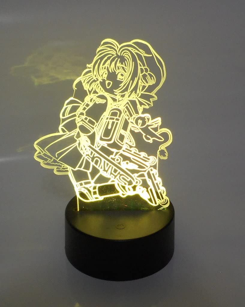 Card Captor Sakura Anime Roller Blade LED Night Light - 3D Laser Engraved Acrylic Desk Lamp with Cool Lighting Effects | Perfect for Bedroom Decor, Anime Fan Gifts & Collectible Display