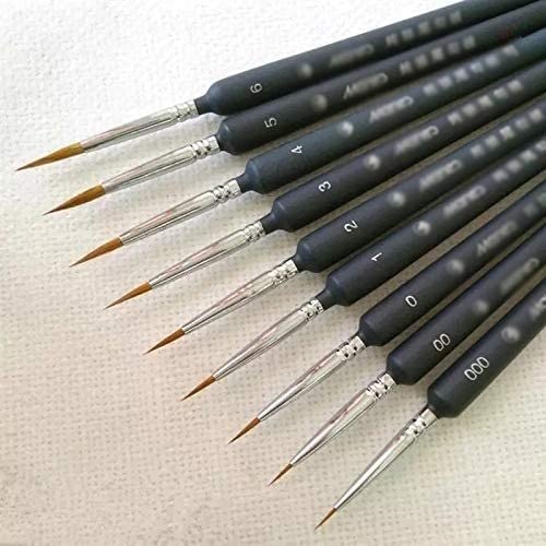 10 PCS Miniature Paint Brush Set - Professional Nylon Brushes for Acrylic Painting, Thin Hook Line Pen, Art Supplies for Hand Painting - Perfect for Miniature Models, Canvas Art & DIY Crafts
