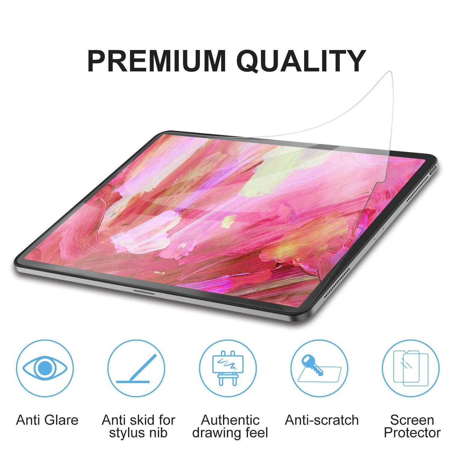 2 Pack Matte Paper Screen Protector for iPad Pro 11 (2022-2018) & iPad Air 5th/4th Gen (10.9 Inch) - Anti Glare, Scratch Resistant - Perfect for Drawing, Note Taking & Eye Protection
