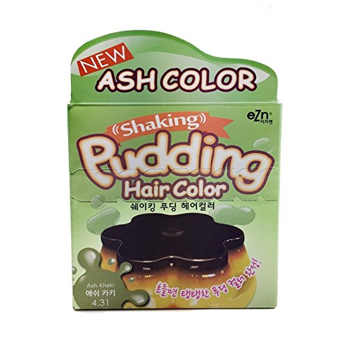 EZN Shaking Pudding Hair Dye - Ash Khaki Korean Semi-Permanent Hair Color | Easy DIY At-Home Hair Coloring for Women & Men | Perfect for Salon-Quality Results & Trendy Looks