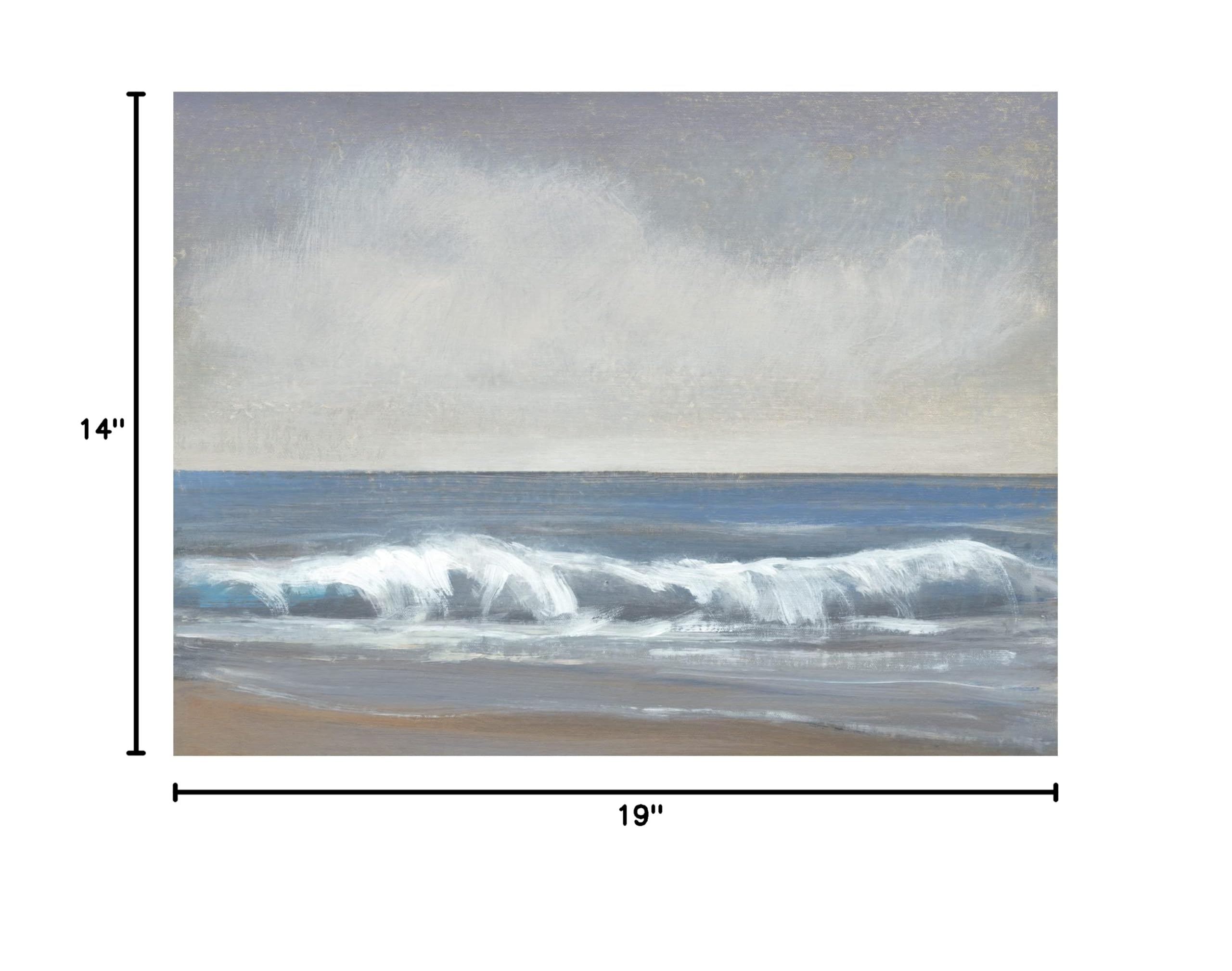 Tim O'Toole 'Neutral Shoreline II' Canvas Wall Art Print - Modern Coastal Beach Decor for Living Room, Bedroom & Office