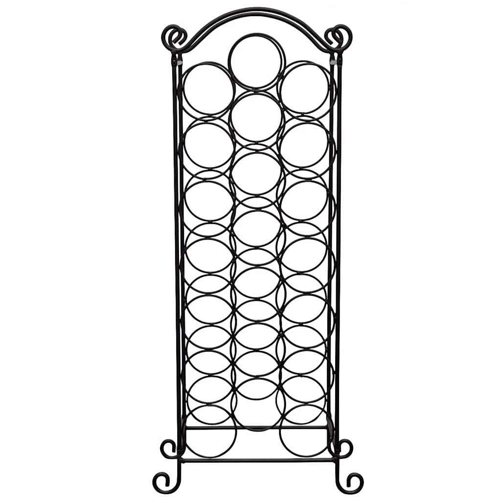 FAMIROSA 21 Bottle Metal Wine Rack - Sturdy Countertop Wine Storage Organizer for Kitchen, Dining Room, Bar or Cellar - Holds Standard Wine Bottles Securely