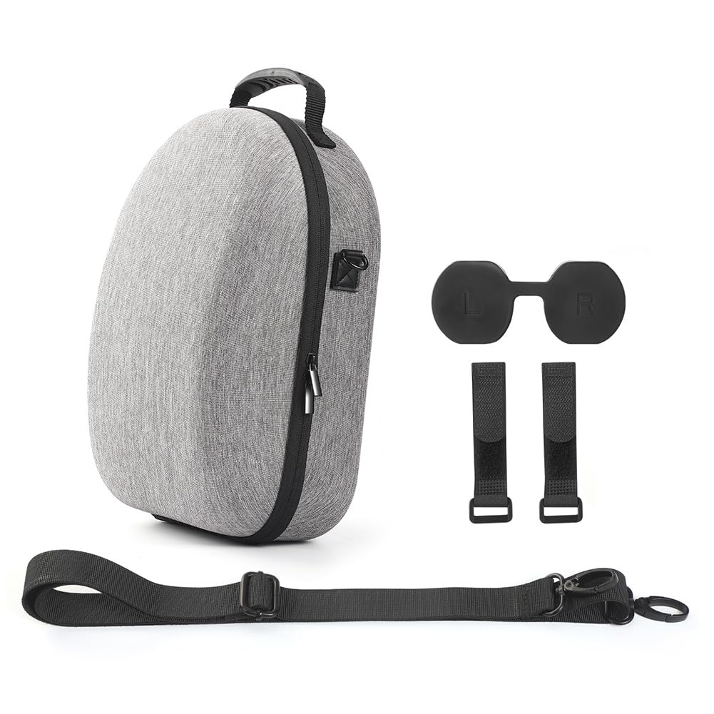 Shockproof Protective Case for Meta/Oculus Quest 3 VR Headset & Controllers - Durable Portable Storage Bag with Shoulder Strap, Scratch-Resistant & Drop-Proof Design - Perfect for Travel, Gaming Events & Safe Storage (Grey)