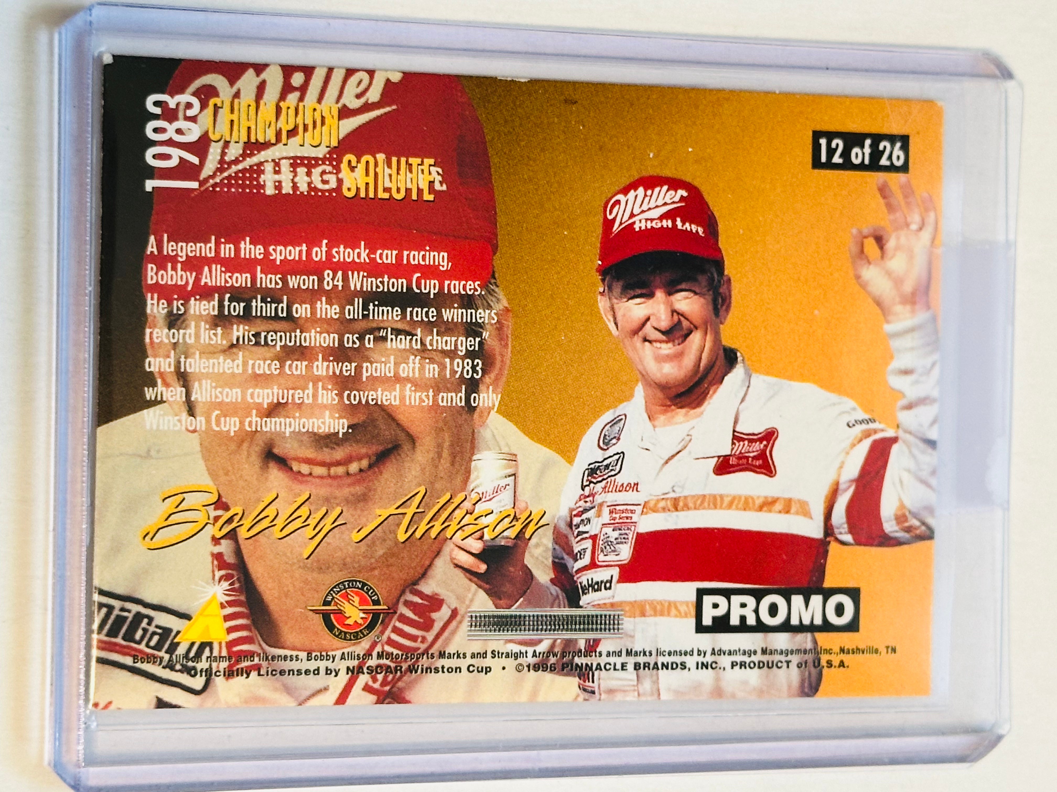 1996 NASCAR Bobby Allison Limited Edition Diamond Racing Promo Card - Collectible Memorabilia for Racing Fans & Sports Enthusiasts | Perfect for Display, Gifts, and Racing Collections