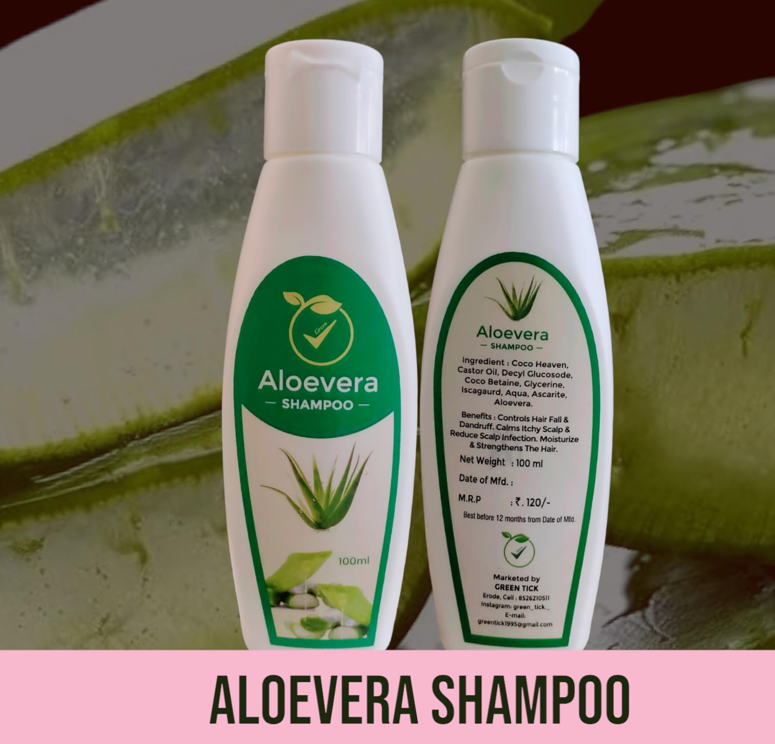 Natural Aloe Vera Shampoo for Hair Growth & Scalp Care - Hydrating & Soothing Shampoo for Dry, Damaged Hair - Perfect for Daily Use & Sensitive Scalp
