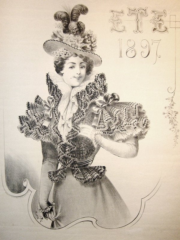 1897 Original French Belle Époque Fashion Poster Été - Vintage Summer Art Print for Home Decor & Office Wall Art