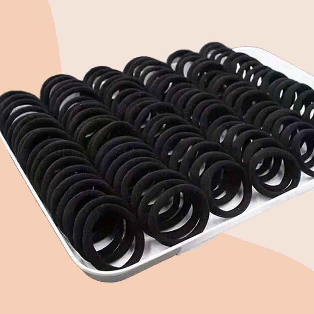 Myra Collection 30 Pcs Black Hair Ties - Soft Elastic Ponytail Holders for Women & Girls - Perfect for School, Workout, Yoga, and Everyday Hair Styling