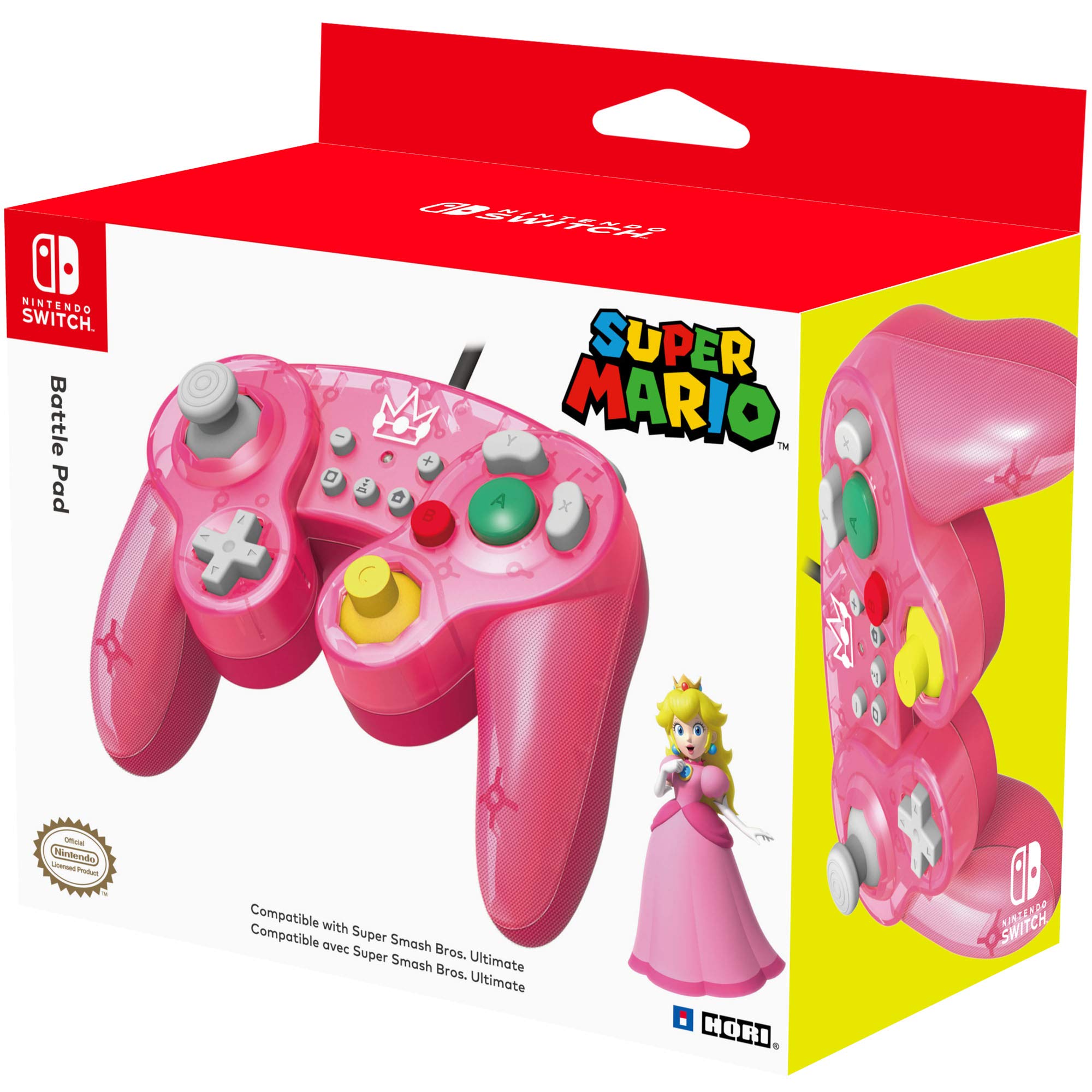 HORI Nintendo Switch Battle Pad (Peach) - Officially Licensed GameCube Style Controller for Nintendo Switch - Perfect for Super Smash Bros & Mario Kart Gaming Sessions
