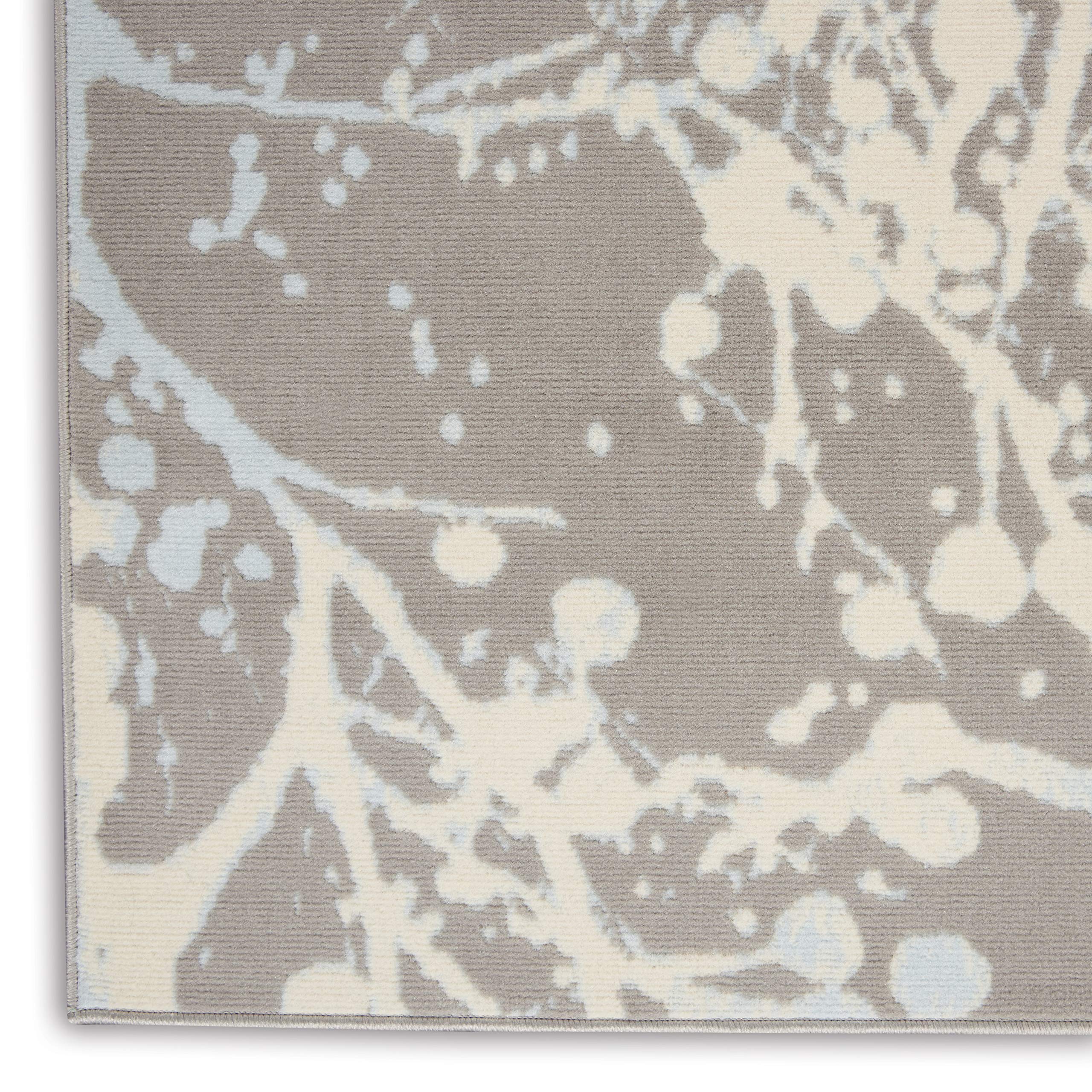 Nourison Jubilant Abstract Grey 4' x 6' Area Rug - Easy to Clean, Non-Shedding, Stain Resistant for Bedroom, Living Room, Dining Room & Kitchen | Perfect for Home Decor, Apartment Flooring & High Traffic Areas (4x6)