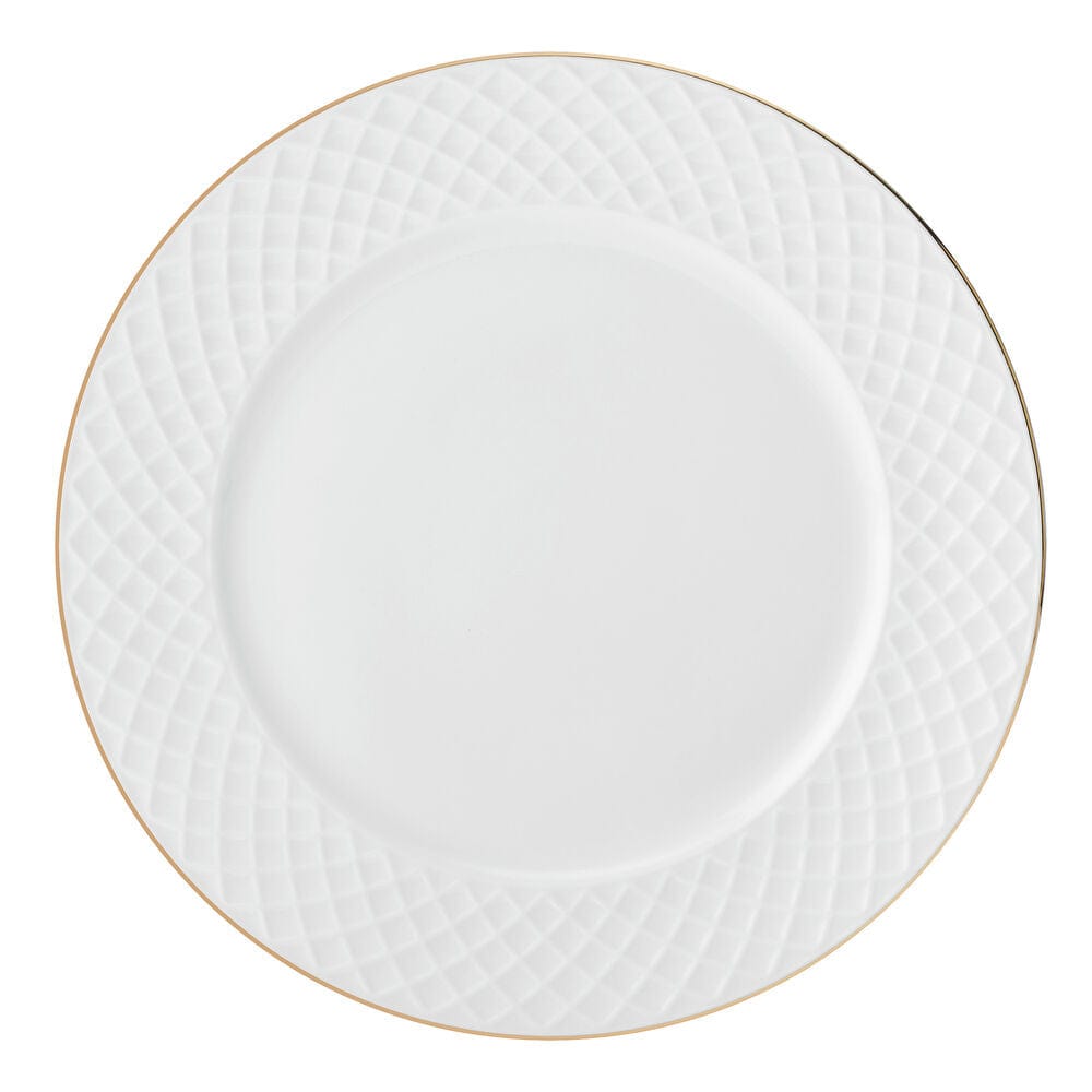 Trellis Gold 12-Piece Dinnerware Set - Service for 4 - Elegant Tableware for Fine Dining, Dinner Parties & Special Occasions