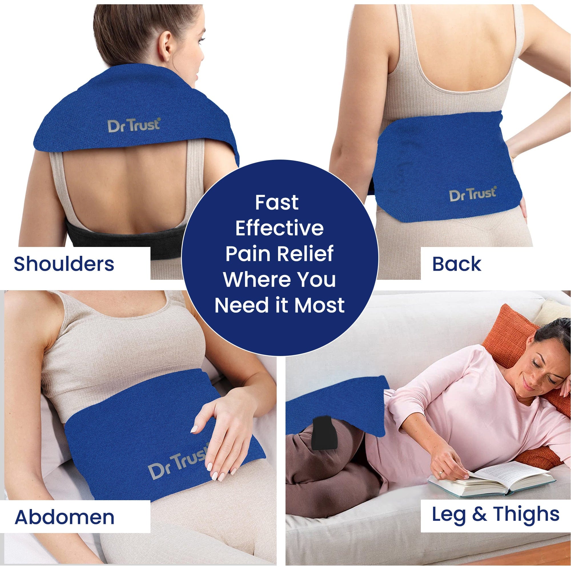 Dr Trust USA Orthopedic Electric Heating Belt for Back Pain Relief - Adjustable Temperature Heating Pad for Lower Back, Abdomen, Shoulder & Knee Pain - Perfect for Period Cramps, Muscle Soreness & Arthritis Comfort at Home/Office