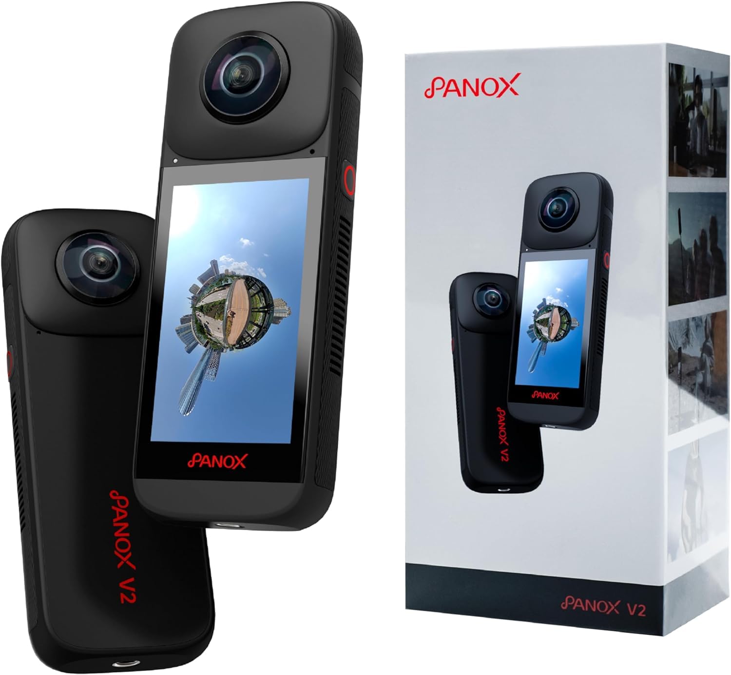 Panox V2 360° Waterproof Action Camera with 4K Ultra HD Video, WiFi Connectivity & Free Adobe Premiere Pro Editing Software - Perfect for Vlogging, Travel Adventures, Sports Recording and Underwater Exploration