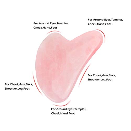 Vinayakart Rose Quartz Face Roller Set with Natural Stone Massage Tool - Rose Gold Facial Massager for Skin Care, Anti-Aging & Lymphatic Drainage | Perfect for Home Spa, Self-Care Routine & Gift Giving