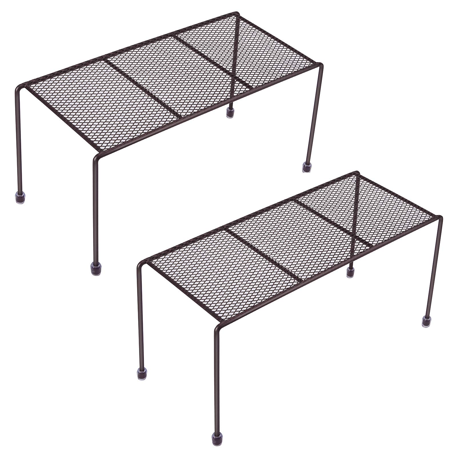 SIBAO 2-Pack Bronze Mesh Kitchen Shelves - Cabinet Organizer, Mini Storage Shelf for Spices, Utensils & Pantry Items - Perfect for Small Spaces & Closet Organization
