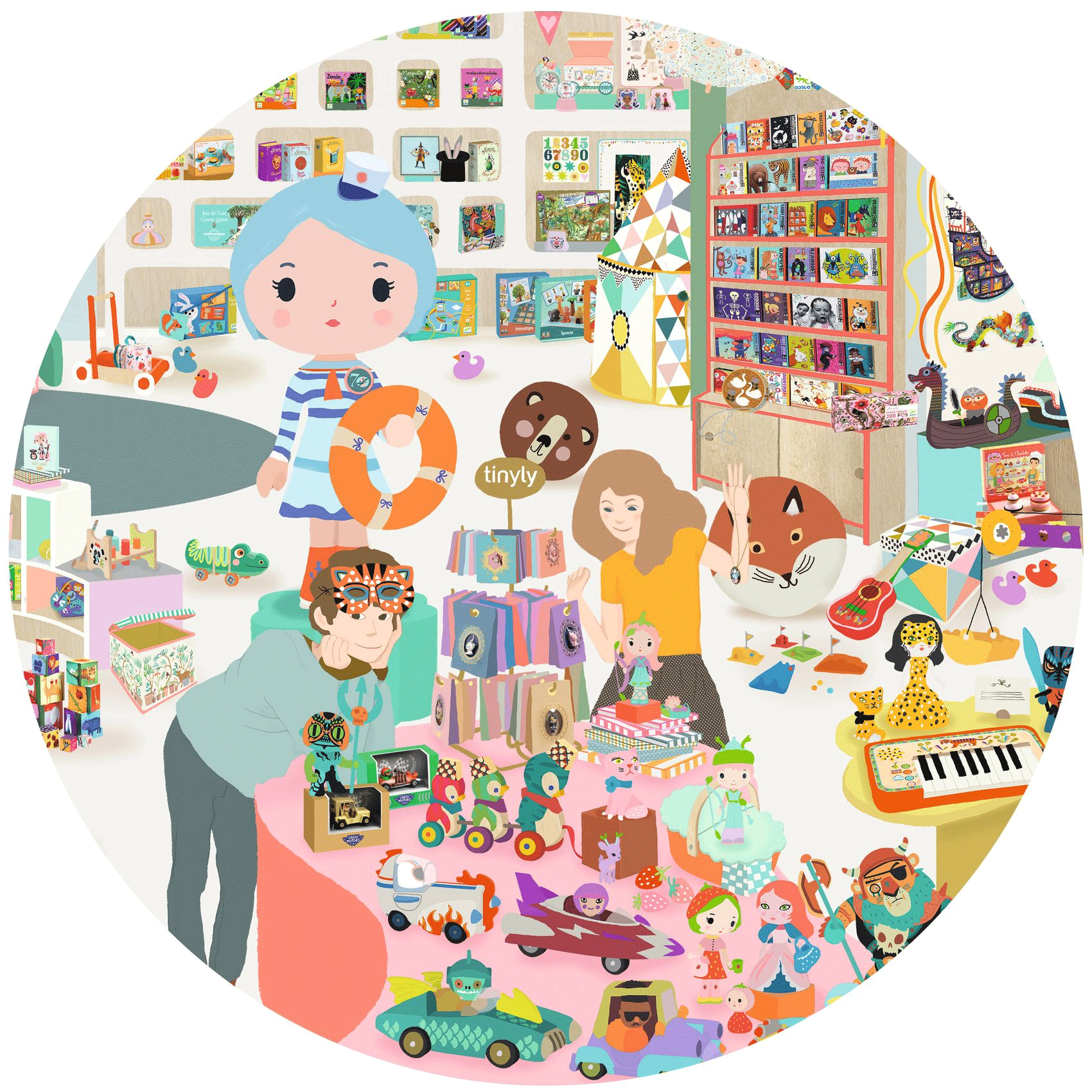 100-Piece The Little Djeco Shop Observation Puzzle - Educational Wooden Jigsaw for Kids Ages 3-6 | Perfect for Family Game Night & Preschool Learning Activities