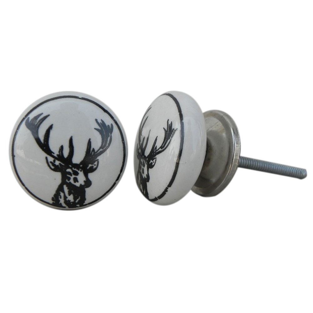 IndianShelf 14-Piece Multicolor Ceramic Deer Fauna Drawer Knobs - Premium Kitchen Cabinet Hardware & Decorative Dresser Pulls for Home Decor | Perfect for Cabinets, Drawers, and Furniture Upgrades