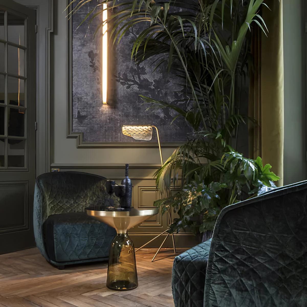 Modern Mediterranean Floor Lamp - Adjustable Height, Rustic Wood & Woven Rattan Design for Living Room, Bedroom, or Office - Perfect Ambient Lighting for Cozy Nights & Relaxing Spaces