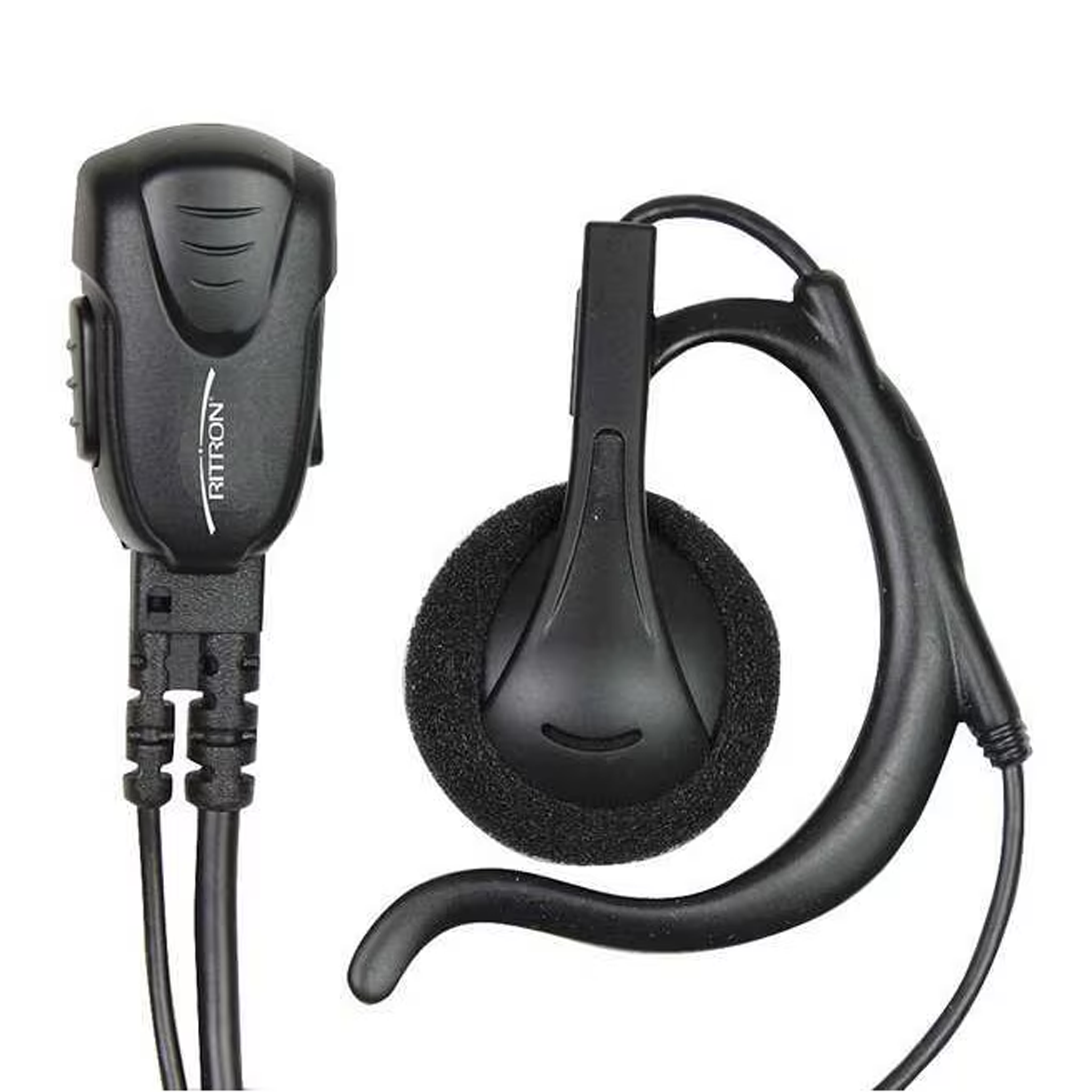 Ritron RHD 15X Earhook Headset with Pendant PTT & Mic - Compatible with PT Series Two-Way Radios - Ideal for Security, Construction & Outdoor Communication