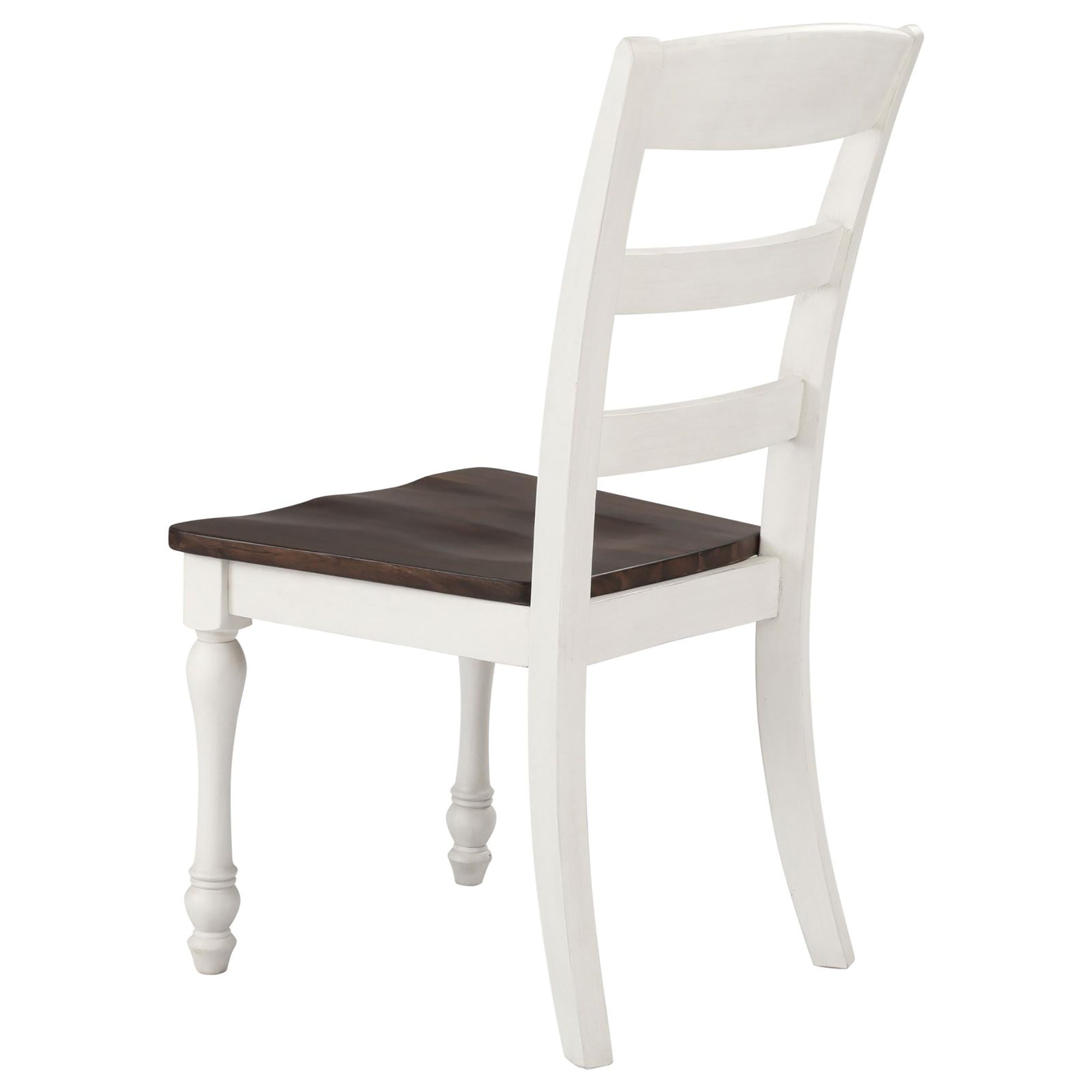 Dark Cocoa & White Ladder Back Dining Chairs (Set of 2) - Modern Kitchen & Dining Room Side Chairs for Home Decor
