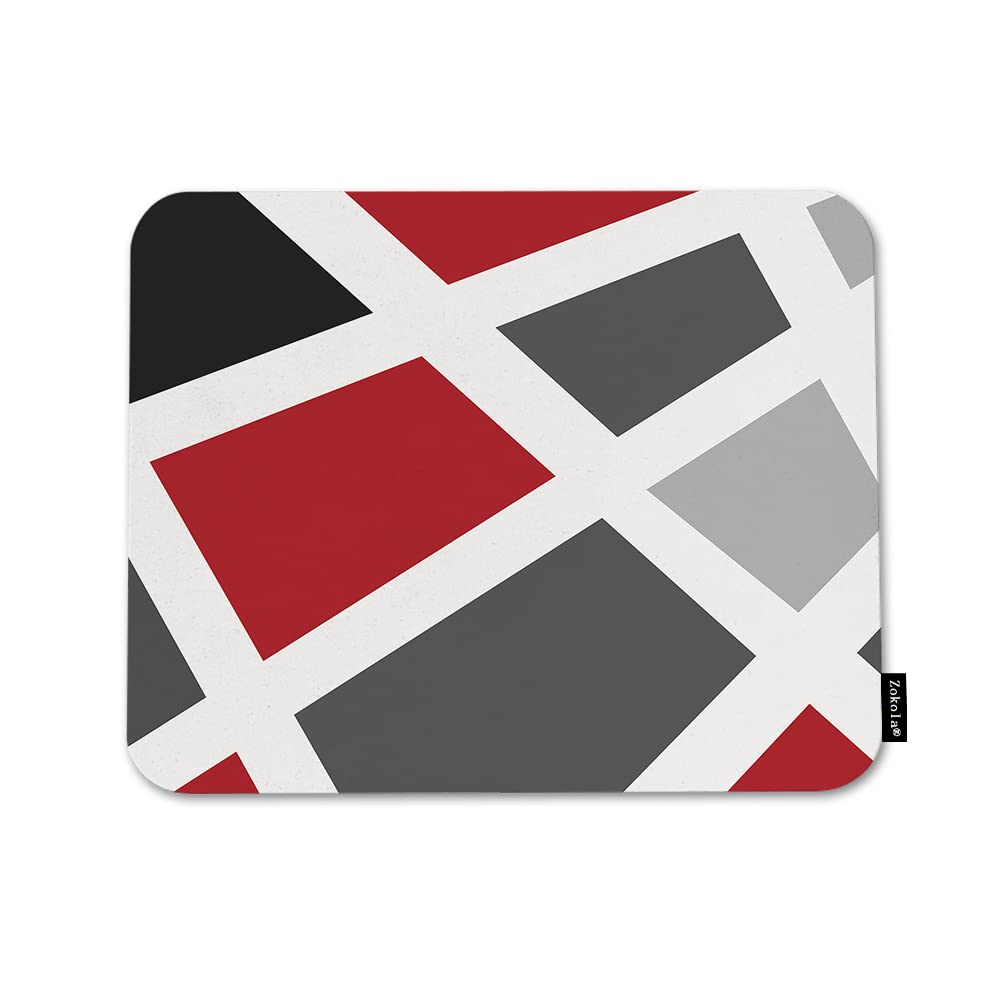Geometric Square Mouse Pad - Modern Abstract Stripe Acrylic Mouse Mat for Laptop & Desktop (9.5x7.9 Inch) - Non-Slip Office & Gaming Accessories for Work, Home & Professional Use