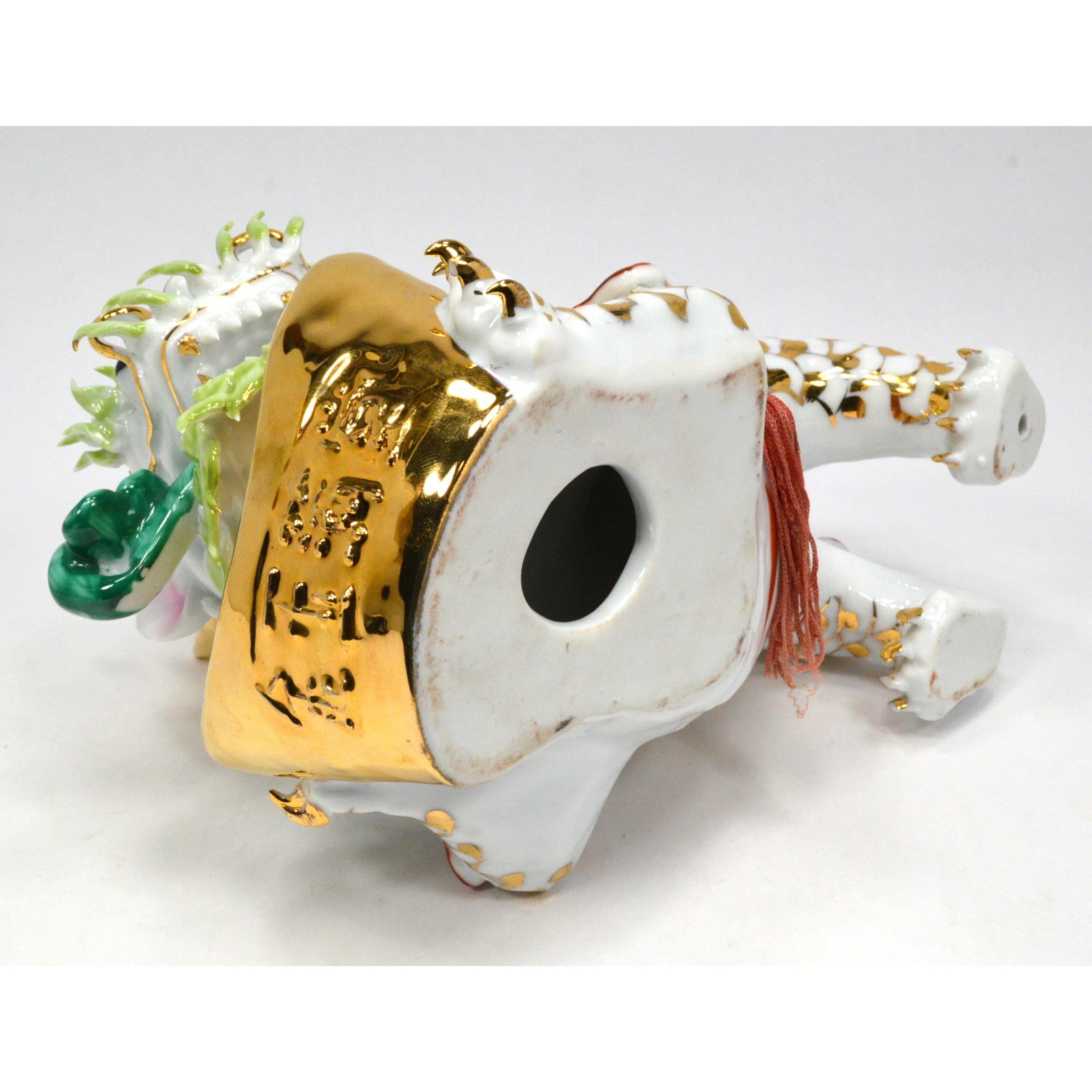 Chinese Foo Dog Porcelain Figurine - Imperial Temple Guardian Statue (Female 1 of 2) | Asian Home Decor, Feng Shui Protection, Gift for Collectors