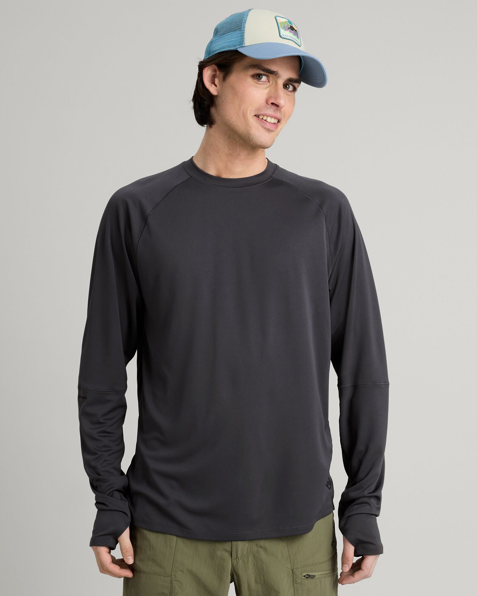 Men's SUN Stopper UPF 50+ Long Sleeve Shirt - Graphite UV Protection Top for Hiking, Fishing & Outdoor Activities