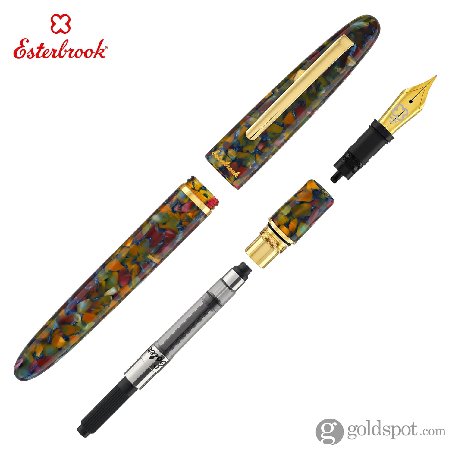 Esterbrook Estie Regular Fountain Pen - Botanical Gardens Design with Gold Trim | Premium Fountain Pen for Writing, Journaling & Gift Giving