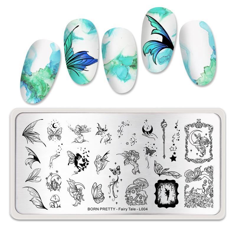Born Pretty Nail Art Stamping Plates - Floral & Geometric Designs for DIY Manicures - Perfect for Home Salon, Parties & Gifts