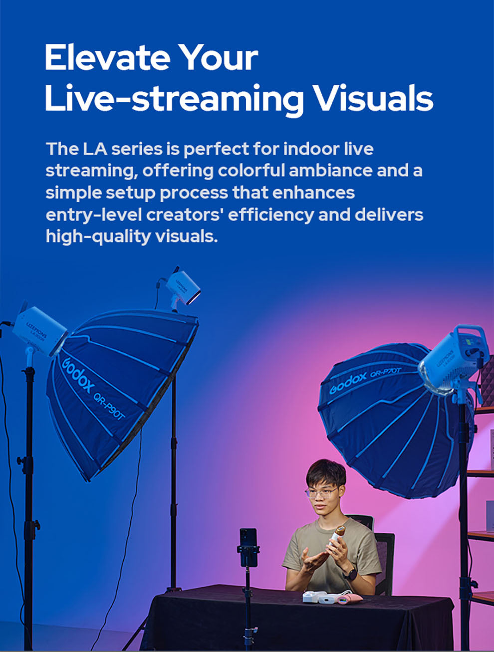 Godox Litemons LA150R RGB LED Video Light Panel - 150W Bi-Color & Full Color Lighting for Photography, YouTube, TikTok Videos - Perfect for Studio, Live Streaming, and Content Creation