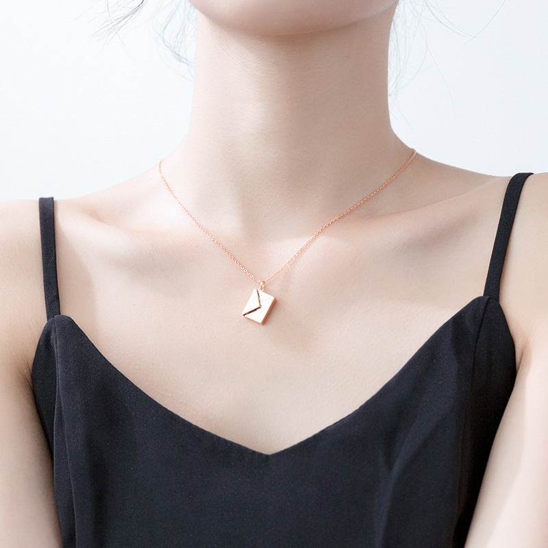 Personalized Sterling Silver Envelope Necklace for Women - Engraved Name Initial Pendant Jewelry Gift for Mom, Wife, Girlfriend - Perfect for Anniversaries, Birthdays & Valentine's Day