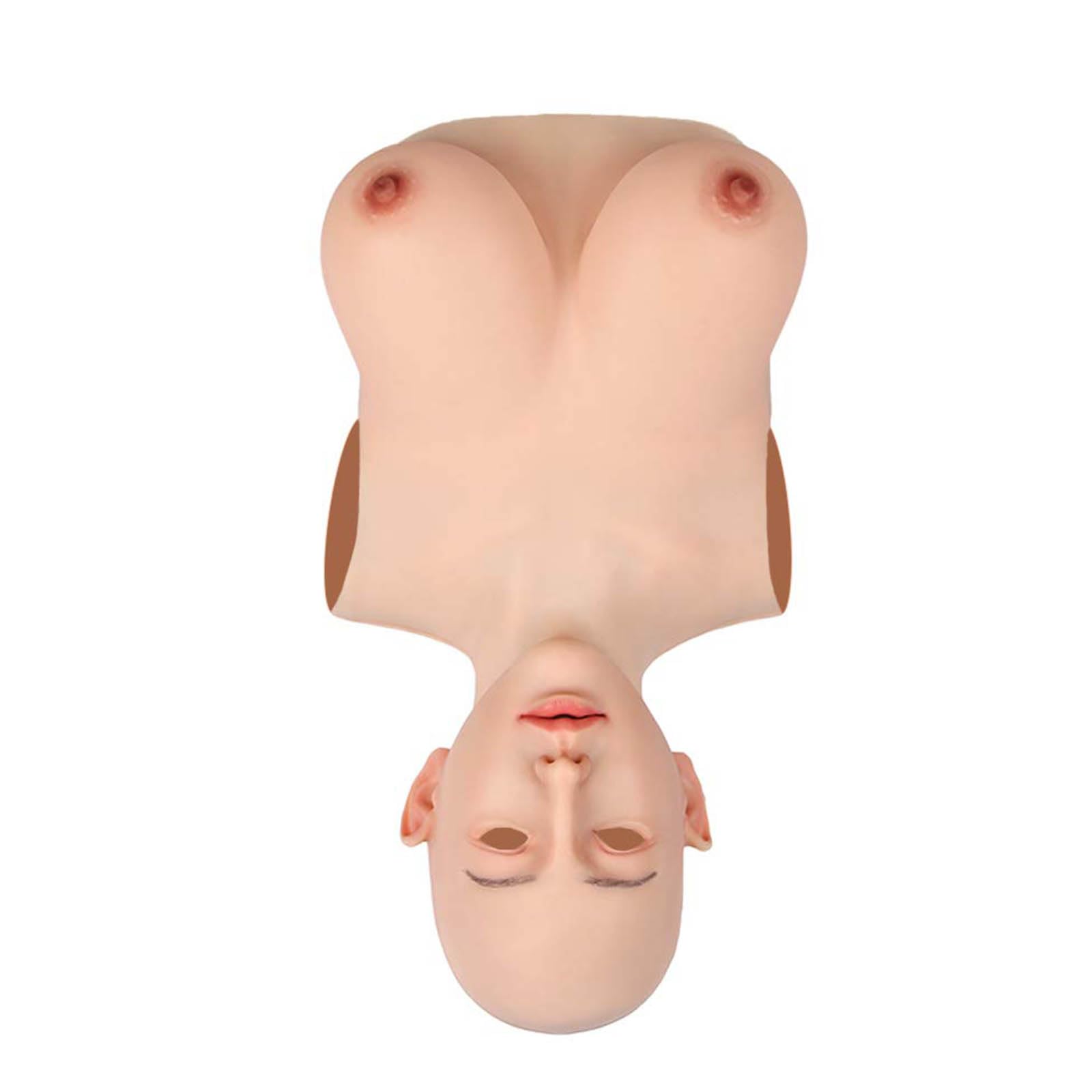 Realistic Silicone Face Mask & E Cup Breast Forms for Male to Female Crossdresser - Transgender Cosplay, Halloween Costume, Drag Queen Performance, MTF Transformation