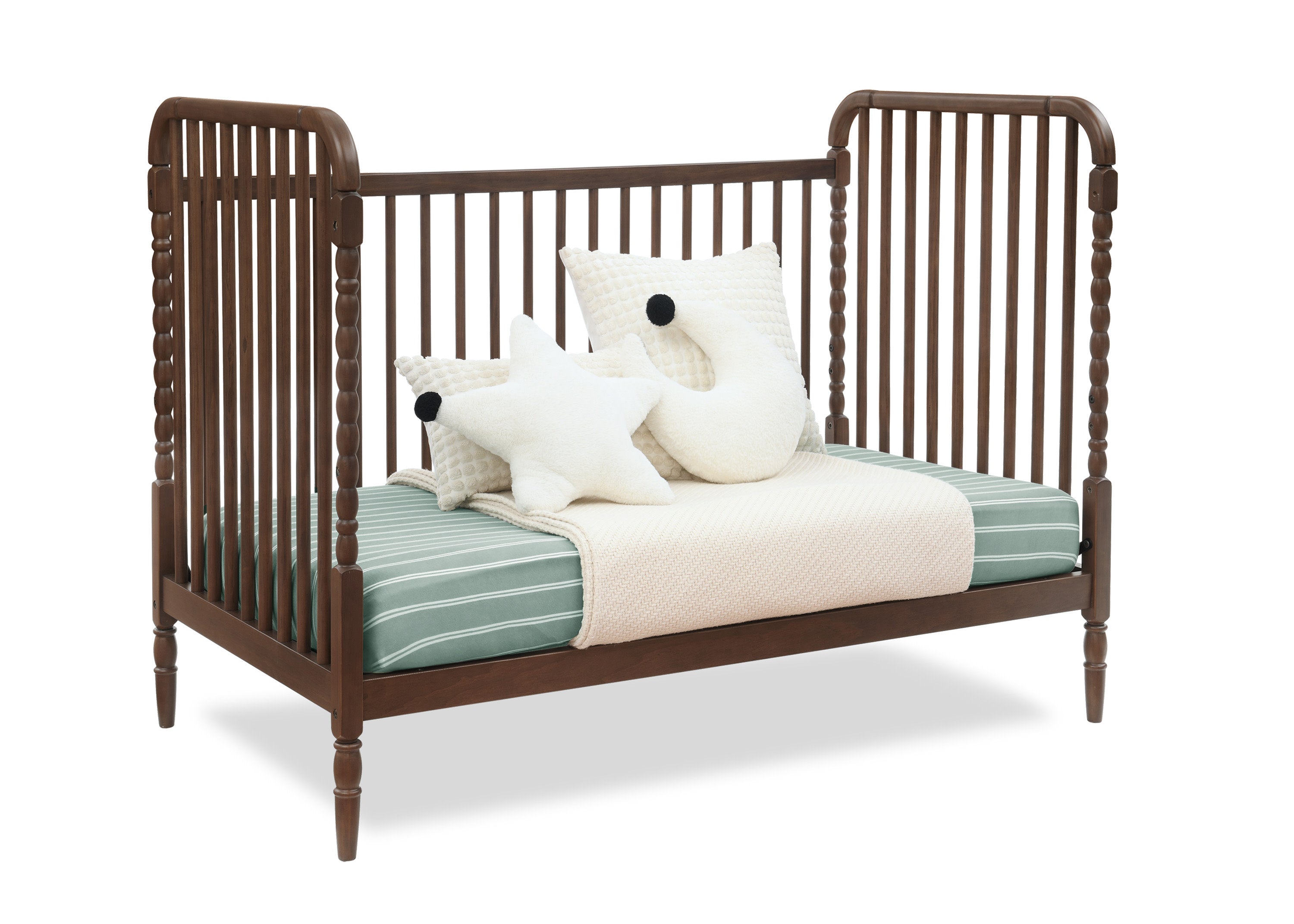Serena 4-in-1 Convertible Baby Crib - White Nursery Furniture for Newborn to Toddler - Perfect for Bedroom, Daycare & Guest Room