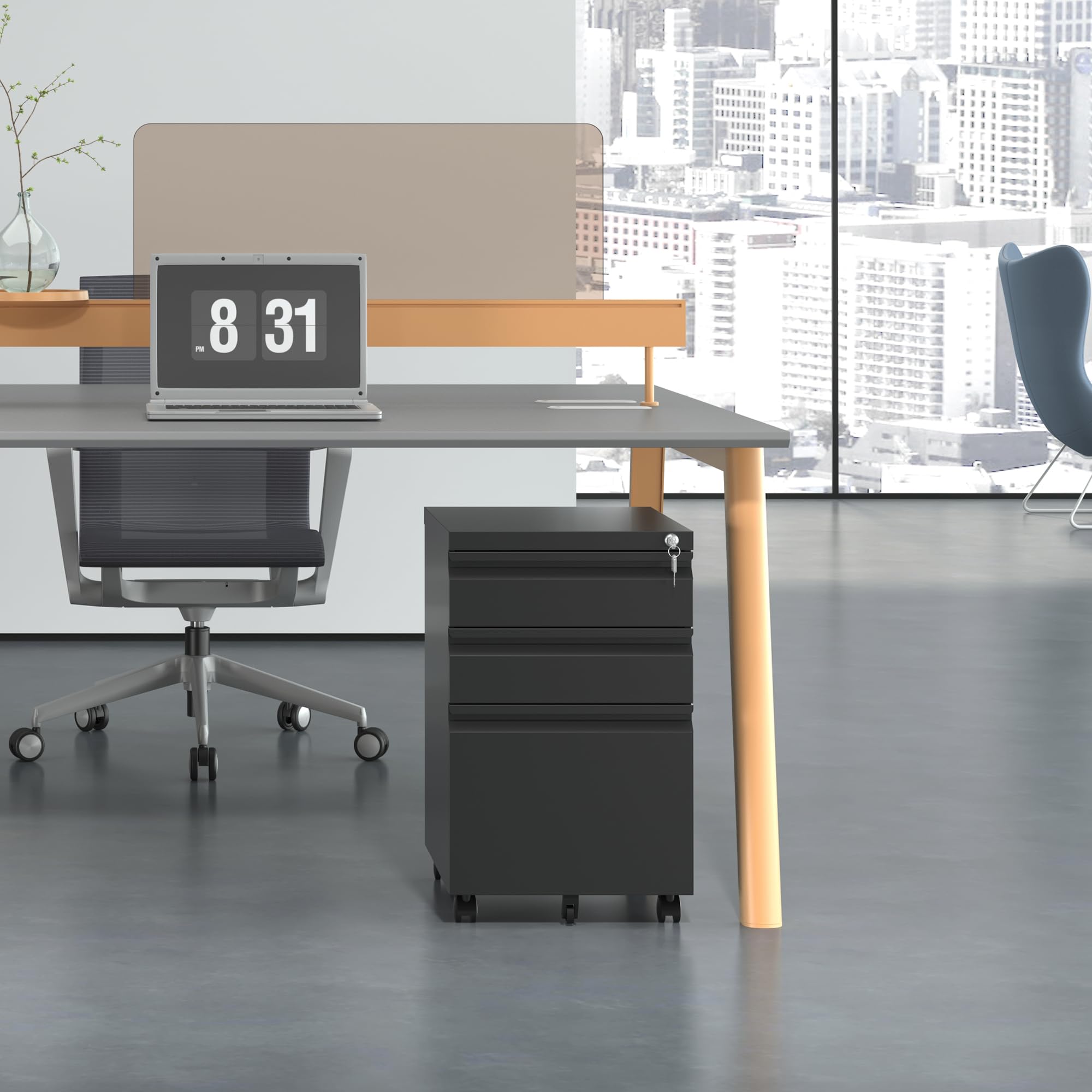 3 Drawer Mobile File Cabinet - Letter & Legal Size, Fully Assembled Under Desk Storage for Home Office - Black | Organize Documents, Bills & Office Supplies with Easy Rolling Mobility