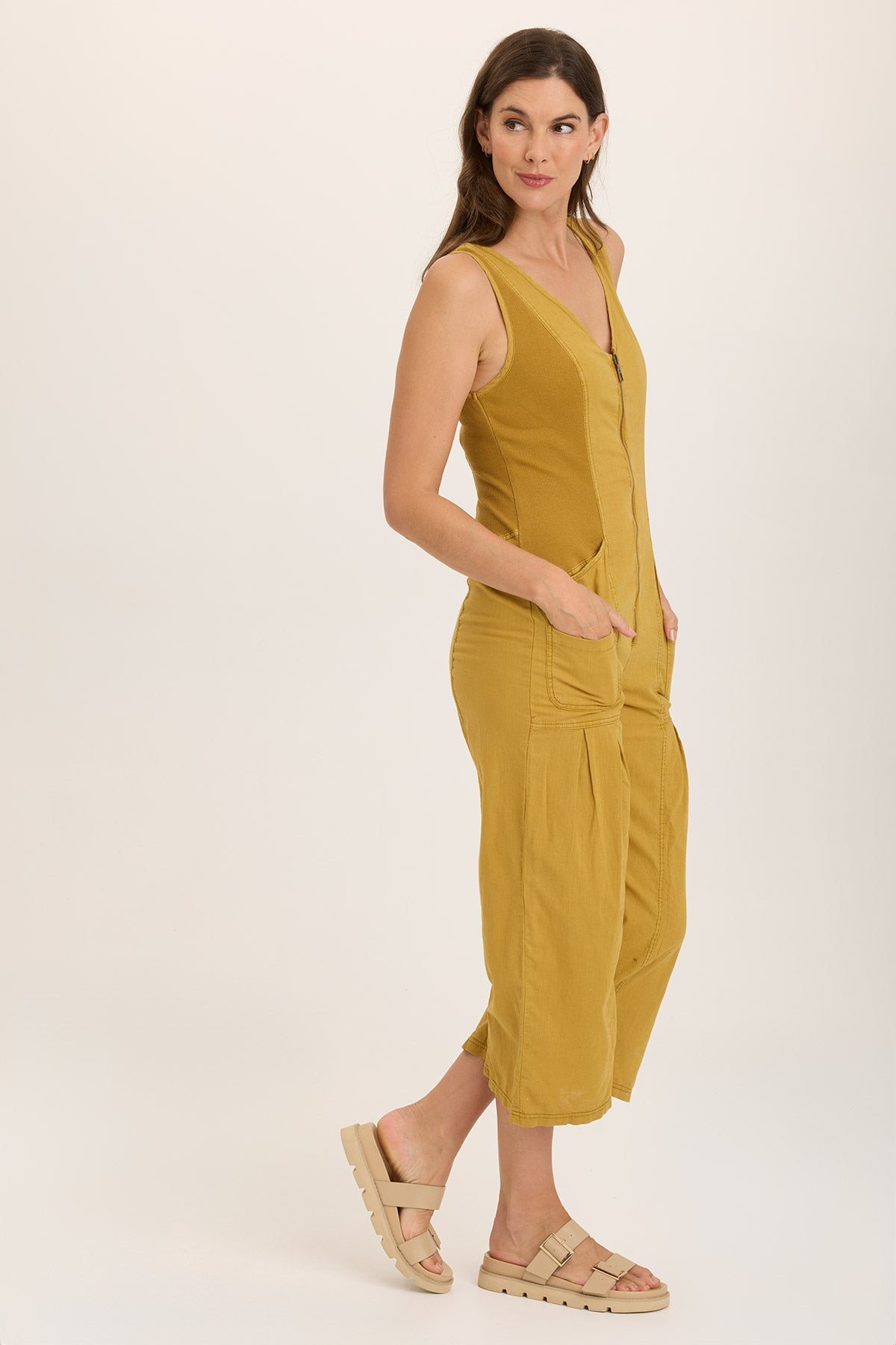 Linen Macgowan Wide Leg Cargo Jumpsuit for Women - Comfortable & Stylish BoHo Romper with Pockets - Perfect for Summer, Travel, and Casual Outings