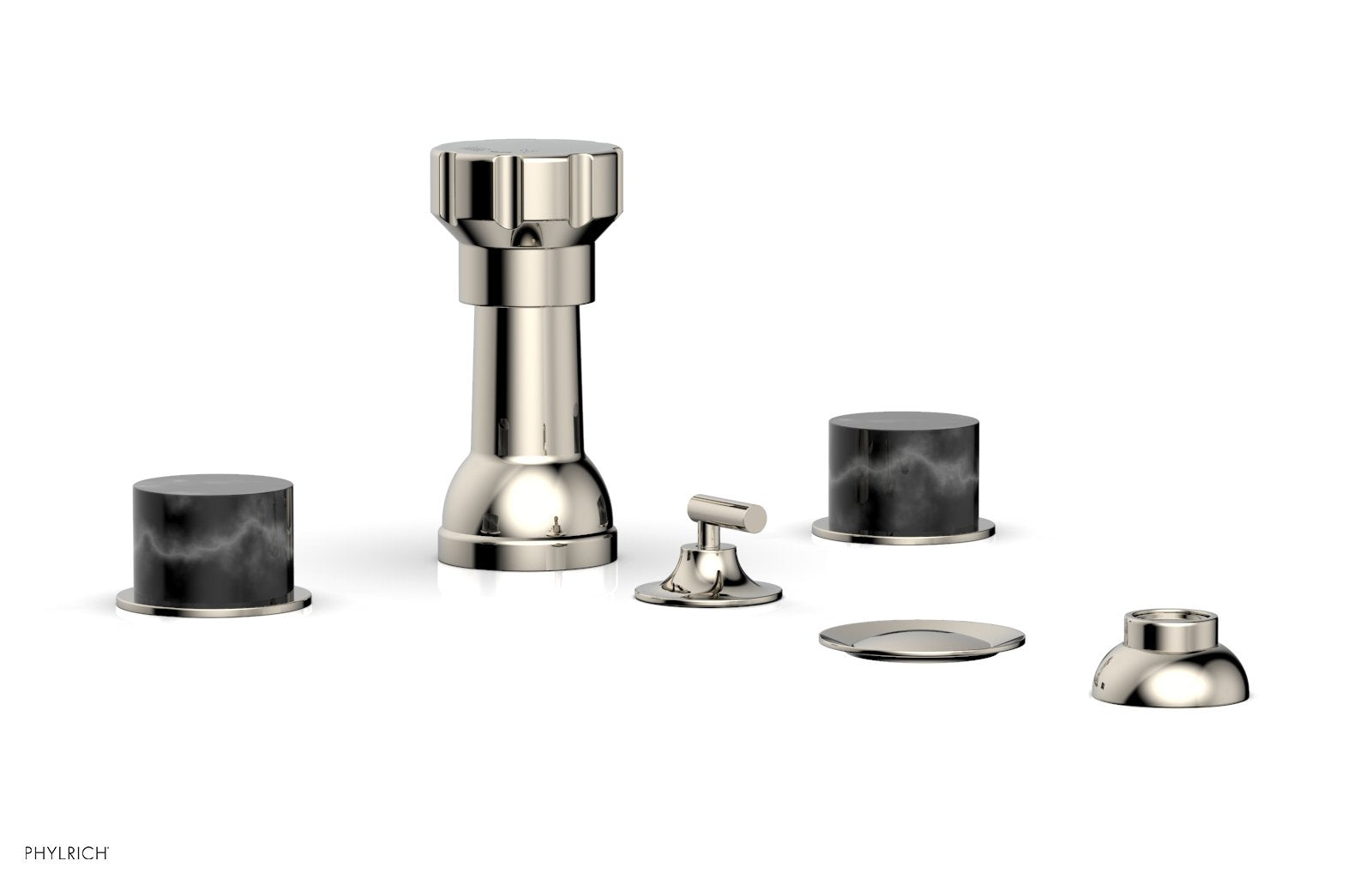 Premium BASIC II 4-Hole Bidet Faucet Set with Elegant Marble Handles - 230 62 Series for Modern Bathroom Upgrade | Perfect for Home, Hotel, and Spa Use