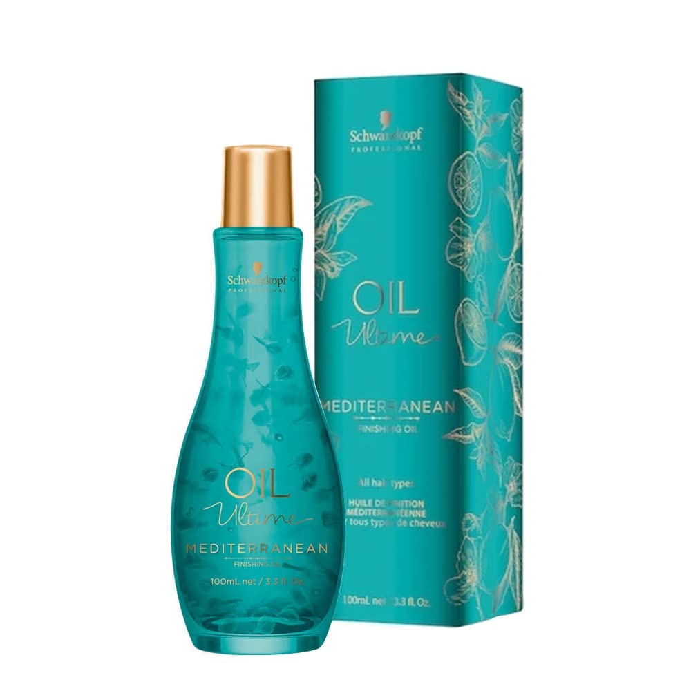 Schwarzkopf Professional Oil Ultimate Mediterranean Oil Treat 100ml - Hair Treatment Oil for All Hair Types - Dry, Damaged & Frizzy Hair Care - Perfect for Daily Hydration & Styling