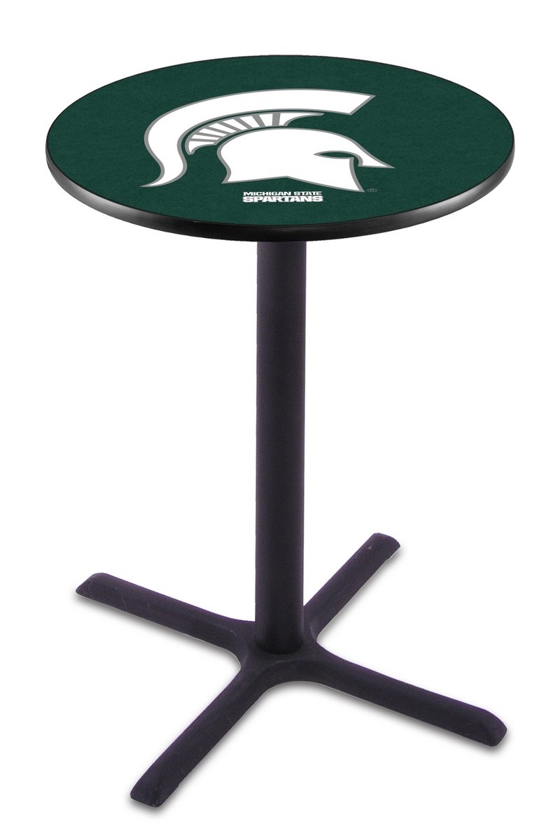 Holland Bar Stool Co. L211 36 Inch Black Wrinkle Bar Height Pub Table - Perfect for Home Bars, Game Rooms & Michigan State Themed Decor