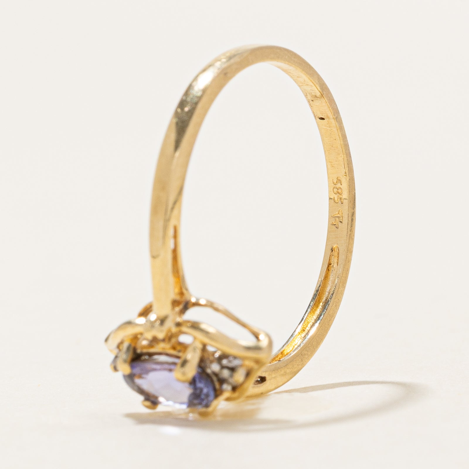 Exquisite 0.45ct Tanzanite & 0.02ct Diamond Ring - Size 8 | Elegant Blue Violet Gemstone Jewelry for Women | Perfect for Engagement, Anniversary & Special Occasions